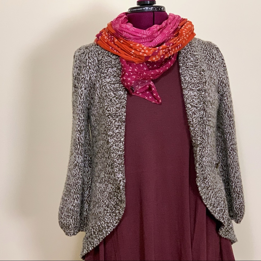 Bcbg-Maxazria brown & white wool blend cardigan  M